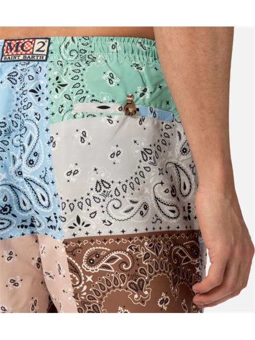 swim short with cord coulisse MC2 SAINT BARTH | CAPRESE-01230H1153 BANDANA ROUND PATCH